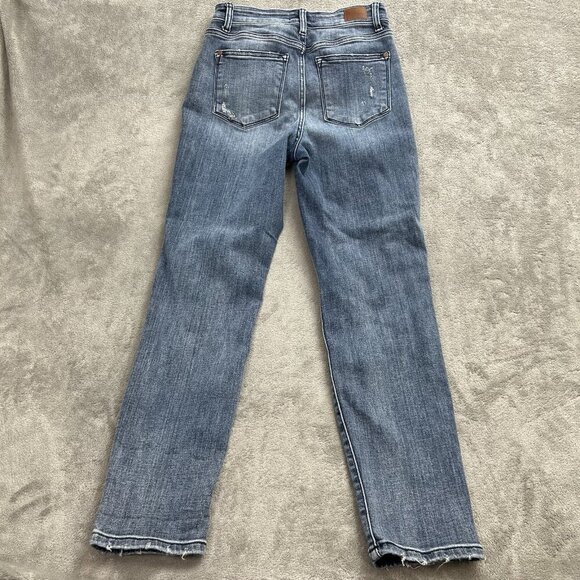 Judy Blue Jeans Womens 3 / 26 Boyfriend Fit Medium Wash Stretch Denim Distressed - Picture 15 of 16
